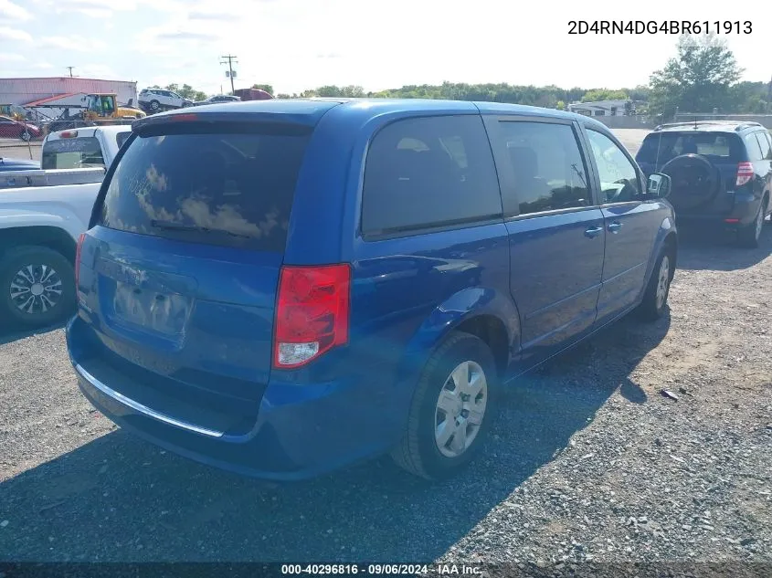 2011 Dodge Grand Caravan Express VIN: 2D4RN4DG4BR611913 Lot: 40296816