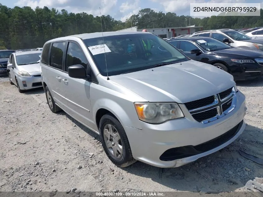 2011 Dodge Grand Caravan Express VIN: 2D4RN4DG6BR795929 Lot: 40307109