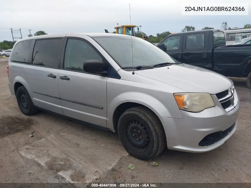 2011 Dodge Grand Caravan C/V VIN: 2D4JN1AG0BR624366 Lot: 40441906