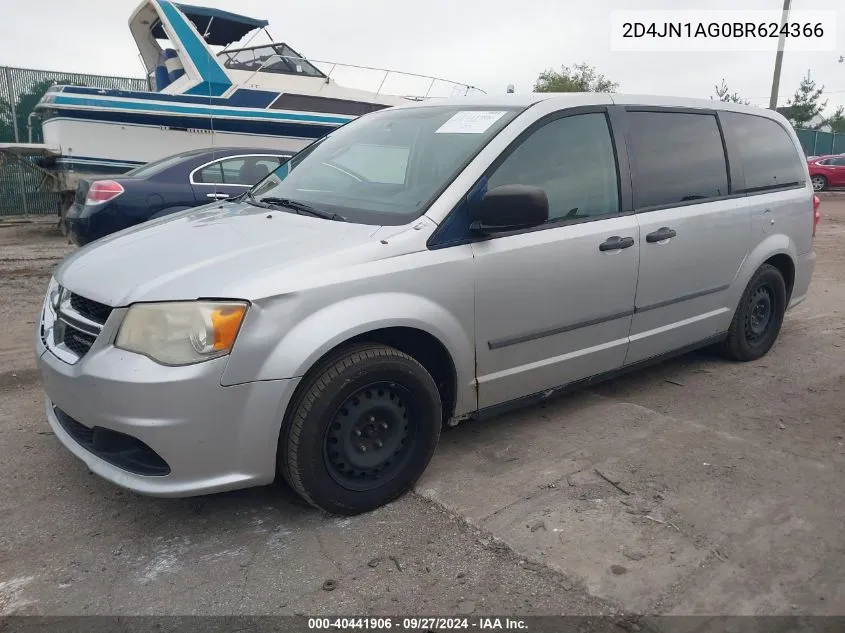 2011 Dodge Grand Caravan C/V VIN: 2D4JN1AG0BR624366 Lot: 40441906