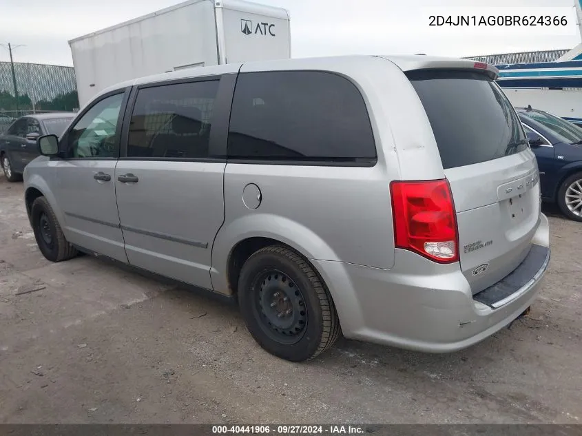 2011 Dodge Grand Caravan C/V VIN: 2D4JN1AG0BR624366 Lot: 40441906