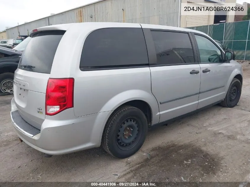 2011 Dodge Grand Caravan C/V VIN: 2D4JN1AG0BR624366 Lot: 40441906