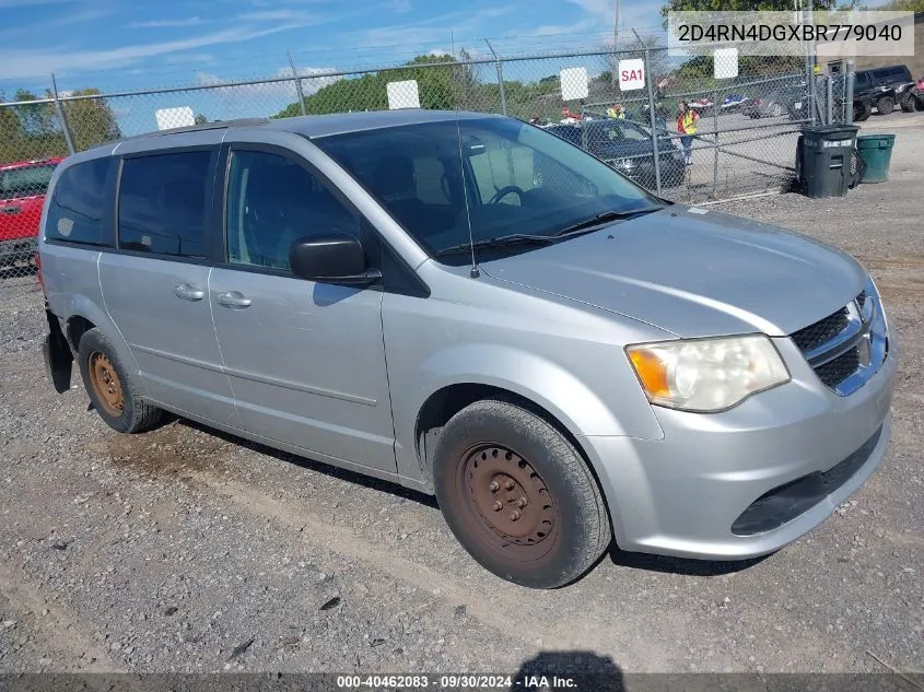 2011 Dodge Grand Caravan Express VIN: 2D4RN4DGXBR779040 Lot: 40462083