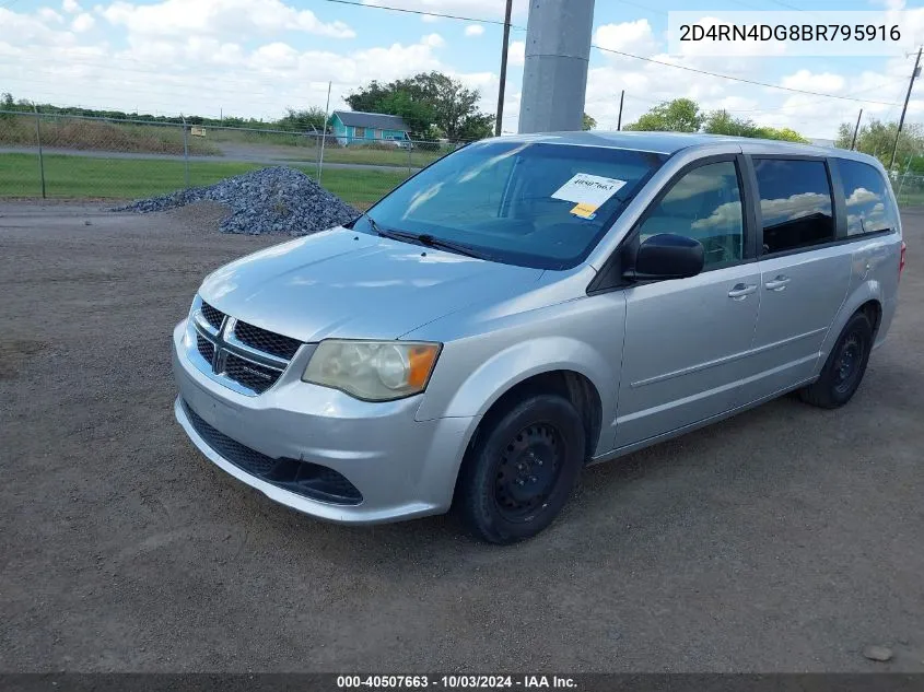 2011 Dodge Grand Caravan Express VIN: 2D4RN4DG8BR795916 Lot: 40507663