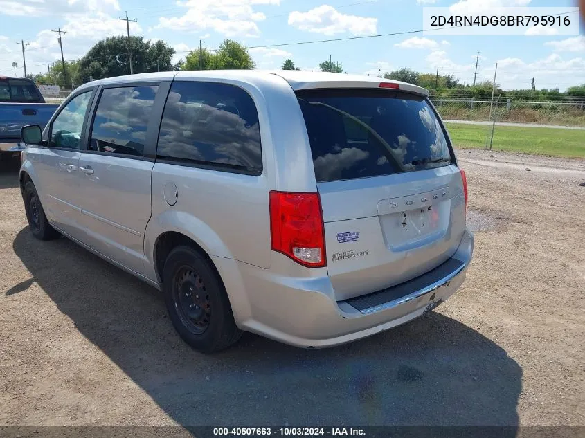 2011 Dodge Grand Caravan Express VIN: 2D4RN4DG8BR795916 Lot: 40507663