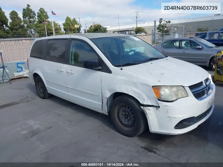 2011 Dodge Grand Caravan Express VIN: 2D4RN4DG7BR603739 Lot: 40553101