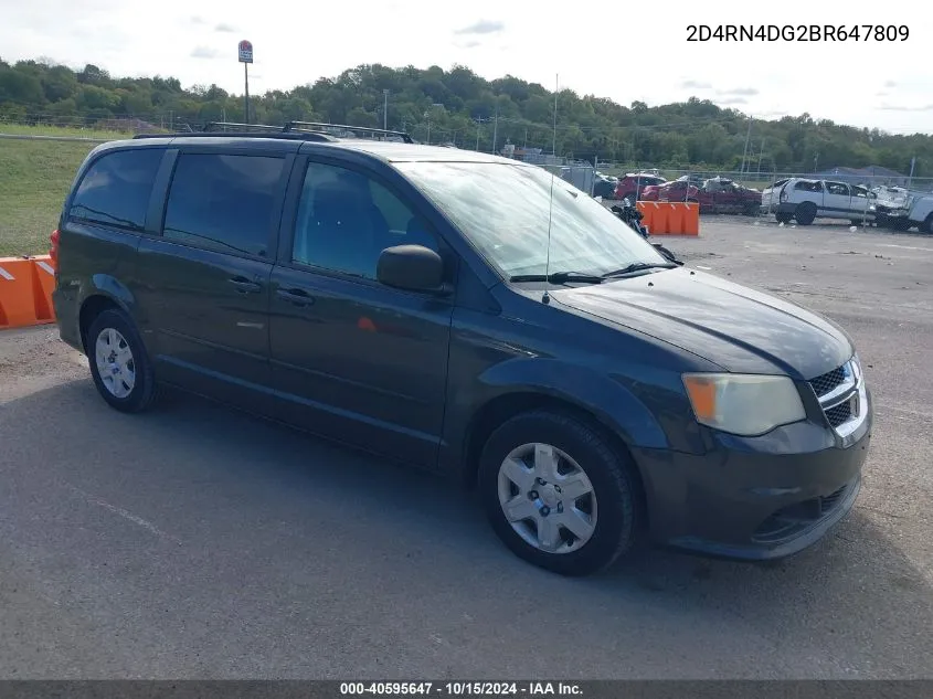 2011 Dodge Grand Caravan Express VIN: 2D4RN4DG2BR647809 Lot: 40595647