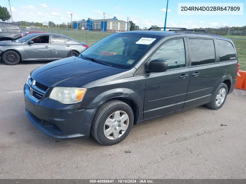 2011 Dodge Grand Caravan Express VIN: 2D4RN4DG2BR647809 Lot: 40595647