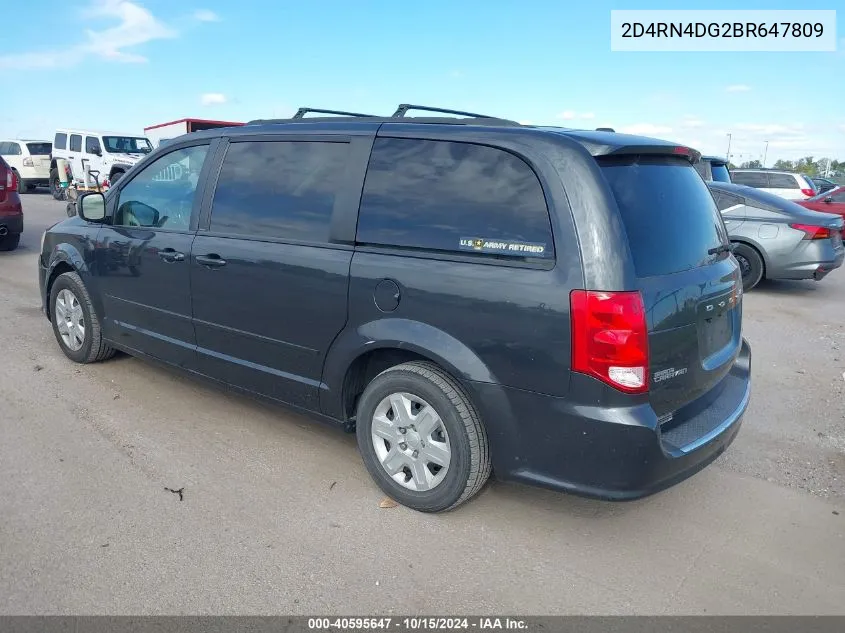 2011 Dodge Grand Caravan Express VIN: 2D4RN4DG2BR647809 Lot: 40595647