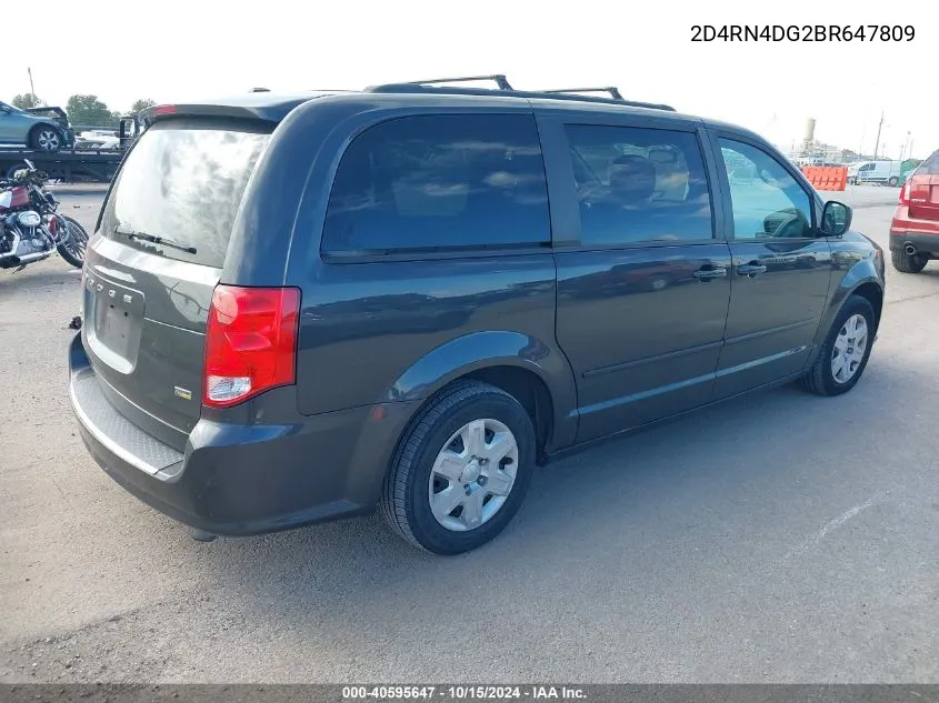 2011 Dodge Grand Caravan Express VIN: 2D4RN4DG2BR647809 Lot: 40595647