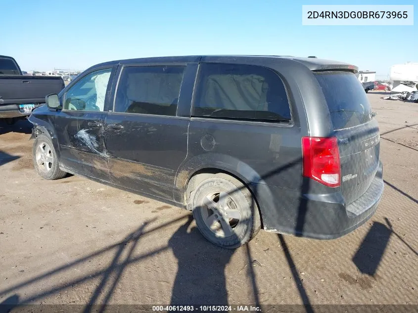 2011 Dodge Grand Caravan Mainstreet VIN: 2D4RN3DG0BR673965 Lot: 40612493