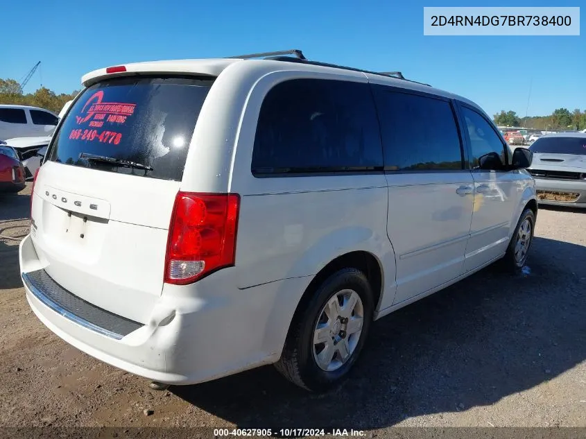 2011 Dodge Grand Caravan Express VIN: 2D4RN4DG7BR738400 Lot: 40627905