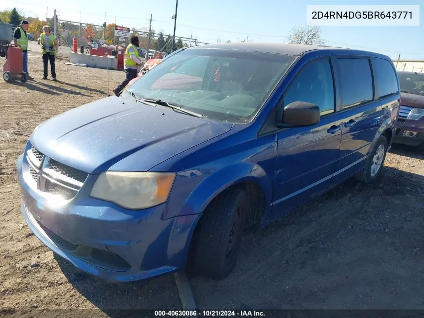 2011 Dodge Grand Caravan Express VIN: 2D4RN4DG5BR643771 Lot: 40630086