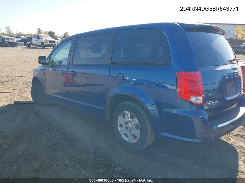 2D4RN4DG5BR643771 2011 Dodge Grand Caravan Express