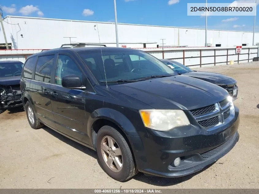 2011 Dodge Grand Caravan Crew VIN: 2D4RN5DG8BR700020 Lot: 40651256