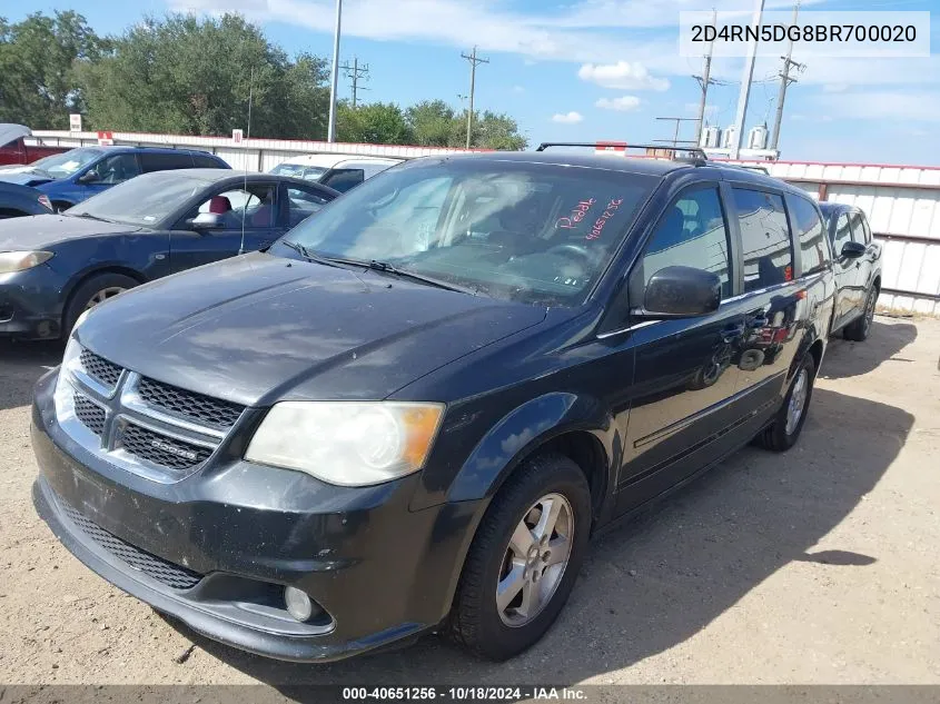 2011 Dodge Grand Caravan Crew VIN: 2D4RN5DG8BR700020 Lot: 40651256