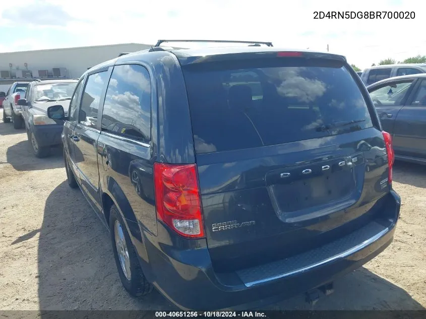 2D4RN5DG8BR700020 2011 Dodge Grand Caravan Crew