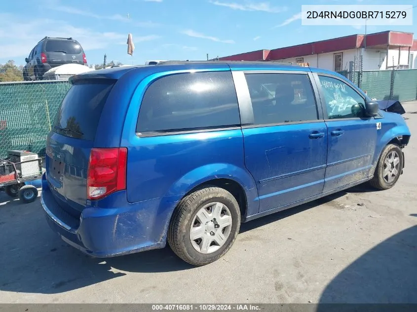 2011 Dodge Grand Caravan Express VIN: 2D4RN4DG0BR715279 Lot: 40716081