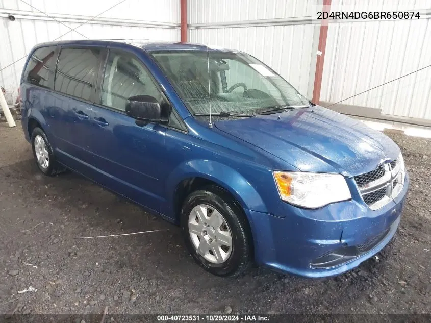 2011 Dodge Grand Caravan Express VIN: 2D4RN4DG6BR650874 Lot: 40723531