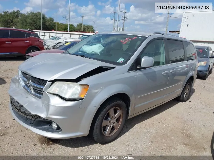 2011 Dodge Grand Caravan Crew VIN: 2D4RN5DGXBR693703 Lot: 40727769