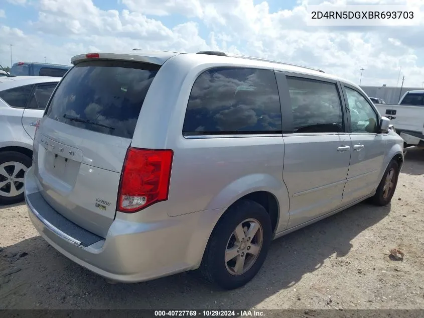 2011 Dodge Grand Caravan Crew VIN: 2D4RN5DGXBR693703 Lot: 40727769