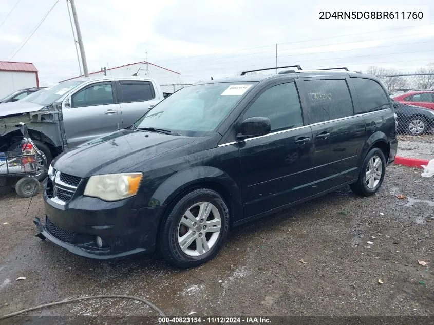 2011 Dodge Grand Caravan Crew VIN: 2D4RN5DG8BR611760 Lot: 40823154