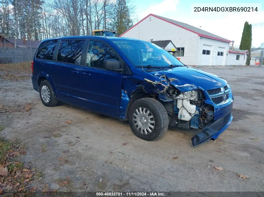 2011 Dodge Grand Caravan Express VIN: 2D4RN4DGXBR690214 Lot: 40833701