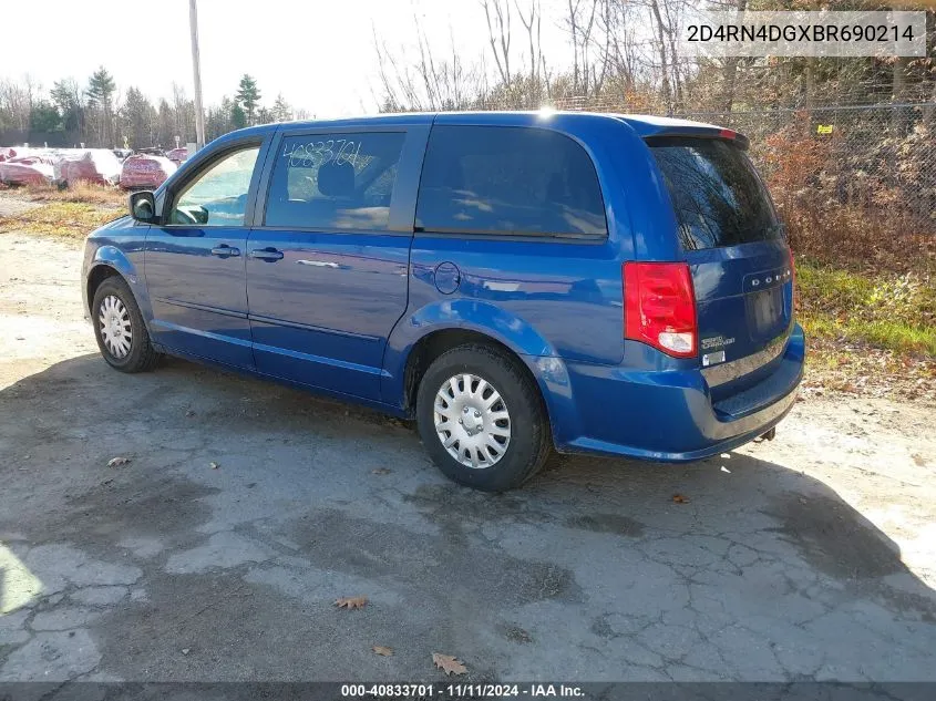 2011 Dodge Grand Caravan Express VIN: 2D4RN4DGXBR690214 Lot: 40833701