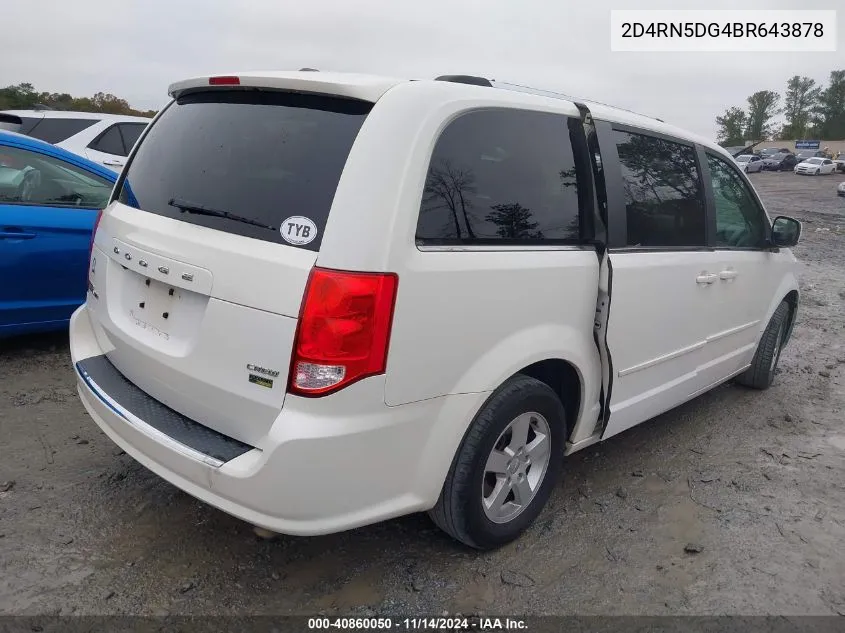 2011 Dodge Grand Caravan Crew VIN: 2D4RN5DG4BR643878 Lot: 40860050