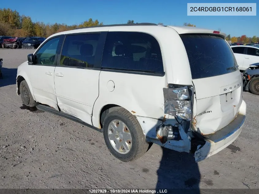 2012 Dodge Grand Caravan VIN: 2C4RDGBG1CR168061 Lot: 12027929