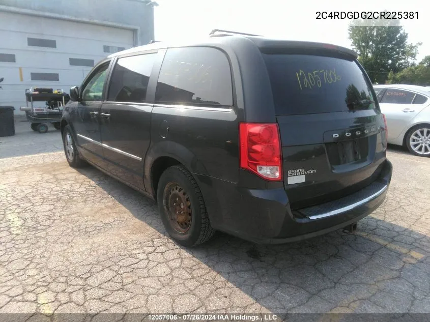 2012 Dodge Grand Caravan Crew VIN: 2C4RDGDG2CR225381 Lot: 12057006