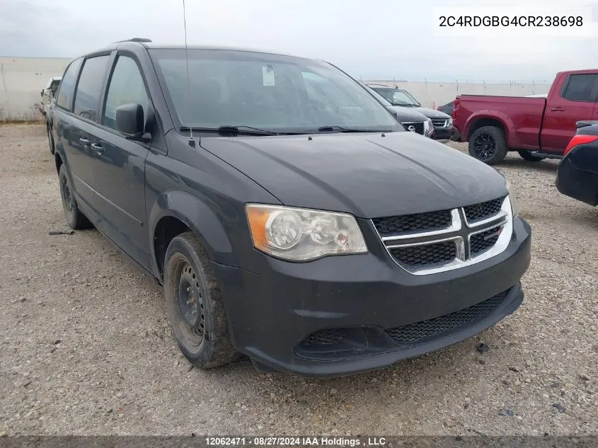 2012 Dodge Grand Caravan Se VIN: 2C4RDGBG4CR238698 Lot: 12062471