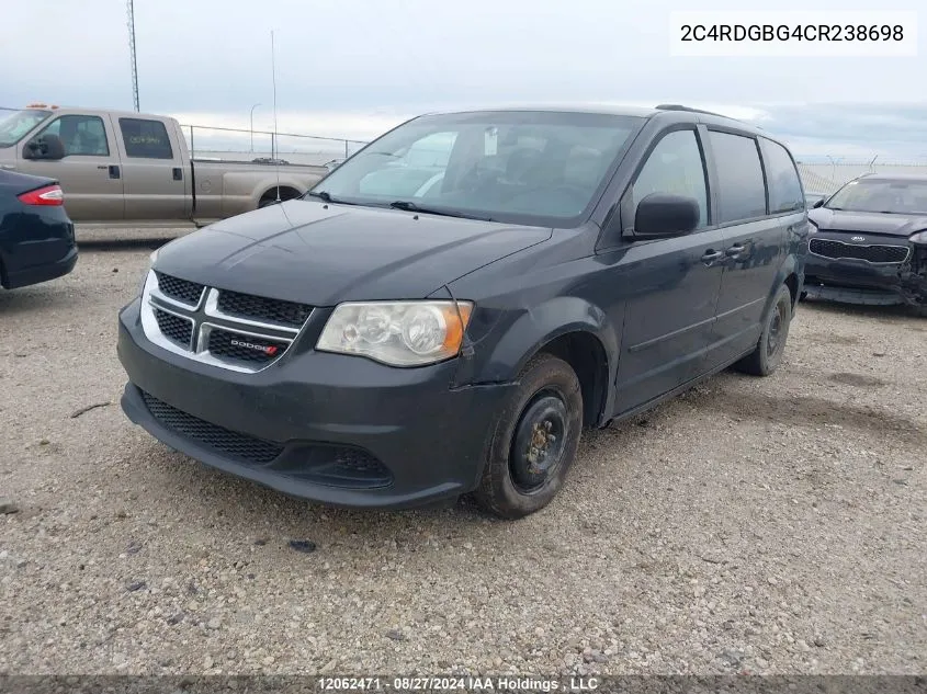 2C4RDGBG4CR238698 2012 Dodge Grand Caravan Se