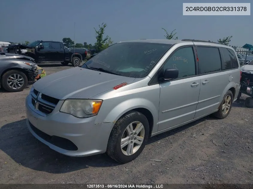 2012 Dodge Grand Caravan Se/Sxt VIN: 2C4RDGBG2CR331378 Lot: 12073513