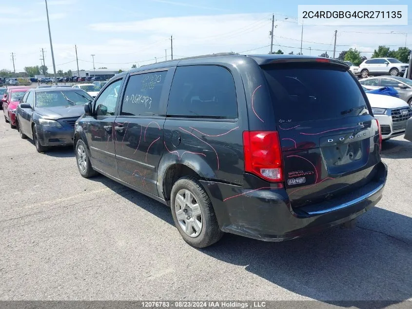 2012 Dodge Grand Caravan VIN: 2C4RDGBG4CR271135 Lot: 12076783