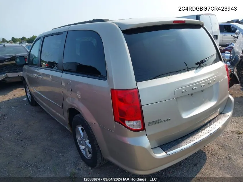 2012 Dodge Grand Caravan VIN: 2C4RDGBG7CR423943 Lot: 12088674