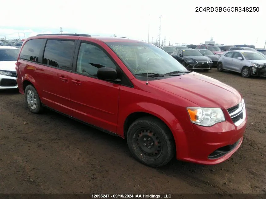 2012 Dodge Grand Caravan Se/Sxt VIN: 2C4RDGBG6CR348250 Lot: 12095247