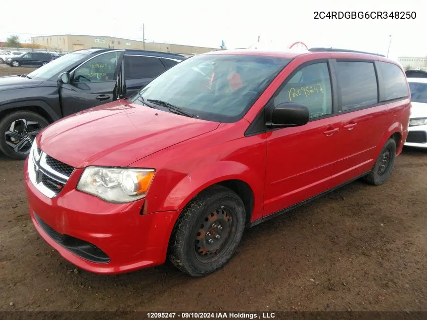 2012 Dodge Grand Caravan Se/Sxt VIN: 2C4RDGBG6CR348250 Lot: 12095247