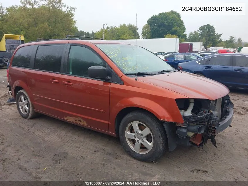 2012 Dodge Grand Caravan Se/Sxt VIN: 2C4RDGBG3CR184682 Lot: 12105007