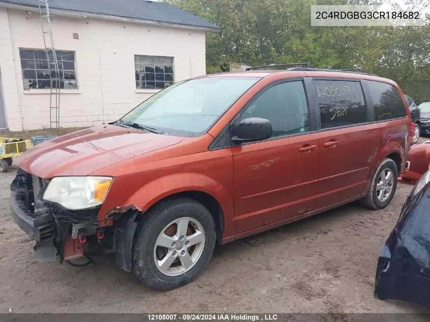 2012 Dodge Grand Caravan Se/Sxt VIN: 2C4RDGBG3CR184682 Lot: 12105007