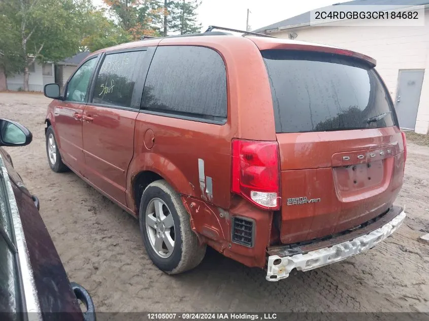 2012 Dodge Grand Caravan Se/Sxt VIN: 2C4RDGBG3CR184682 Lot: 12105007