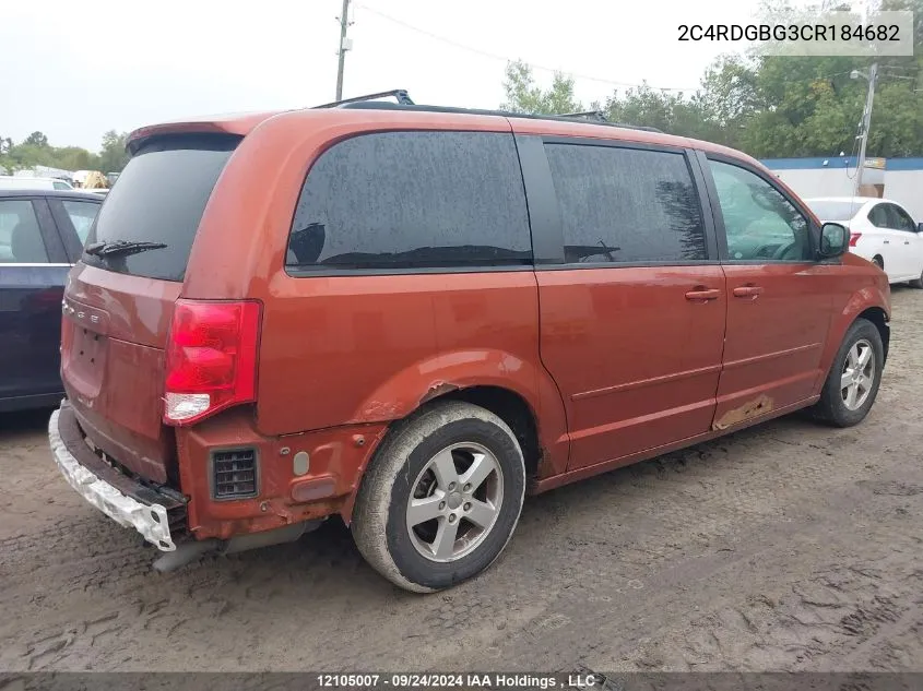 2012 Dodge Grand Caravan Se/Sxt VIN: 2C4RDGBG3CR184682 Lot: 12105007