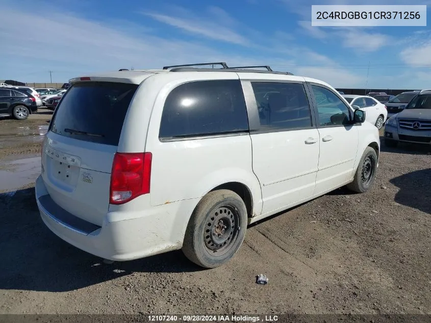 2012 Dodge Grand Caravan Se/Sxt VIN: 2C4RDGBG1CR371256 Lot: 12107240