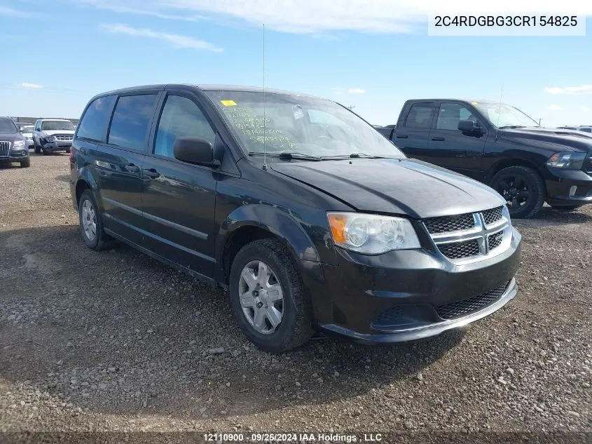 2C4RDGBG3CR154825 2012 Dodge Grand Caravan Se