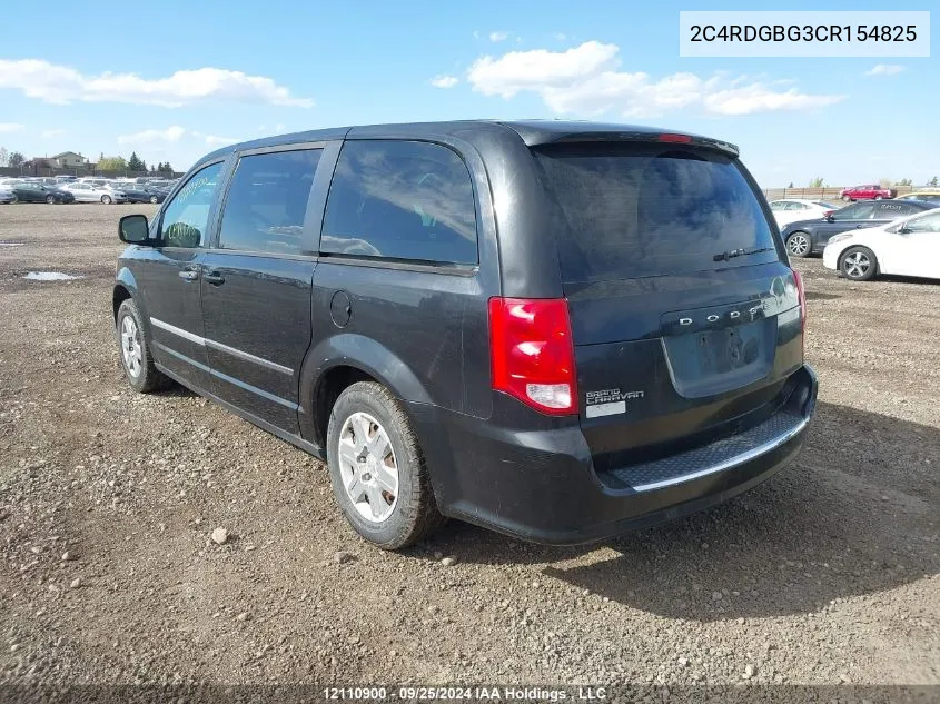 2012 Dodge Grand Caravan Se VIN: 2C4RDGBG3CR154825 Lot: 12110900