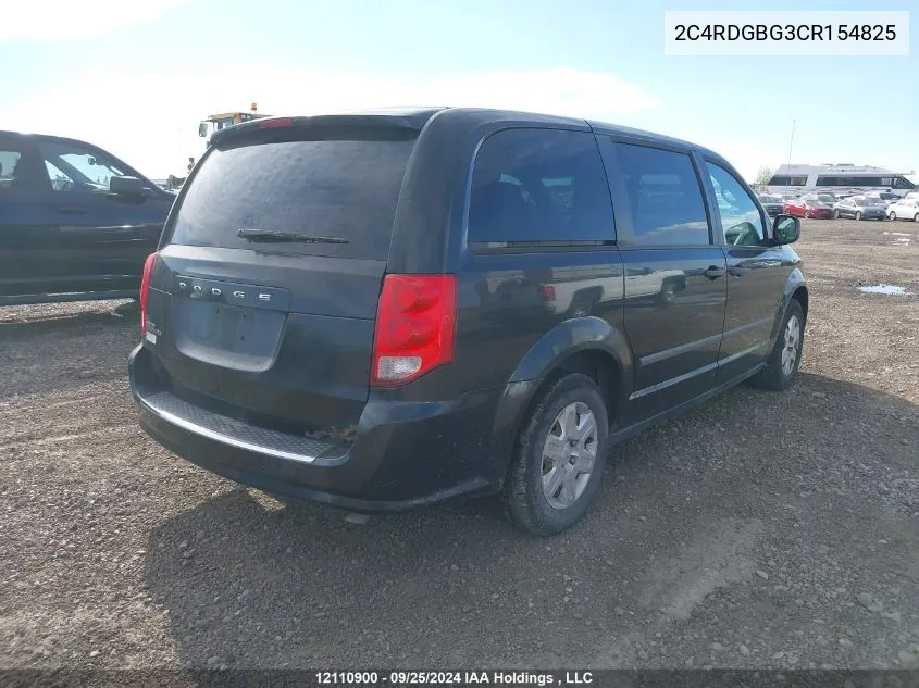 2C4RDGBG3CR154825 2012 Dodge Grand Caravan Se