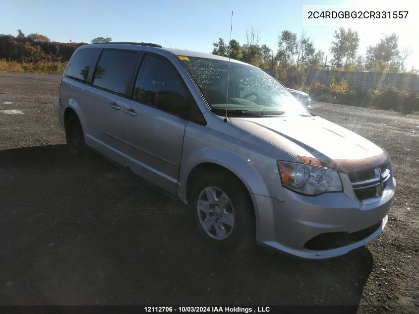 2012 Dodge Grand Caravan Se VIN: 2C4RDGBG2CR331557 Lot: 12112706