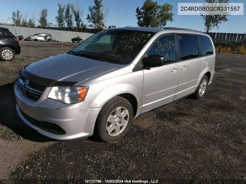 2012 Dodge Grand Caravan Se VIN: 2C4RDGBG2CR331557 Lot: 12112706