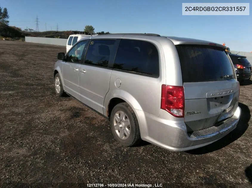 2012 Dodge Grand Caravan Se VIN: 2C4RDGBG2CR331557 Lot: 12112706