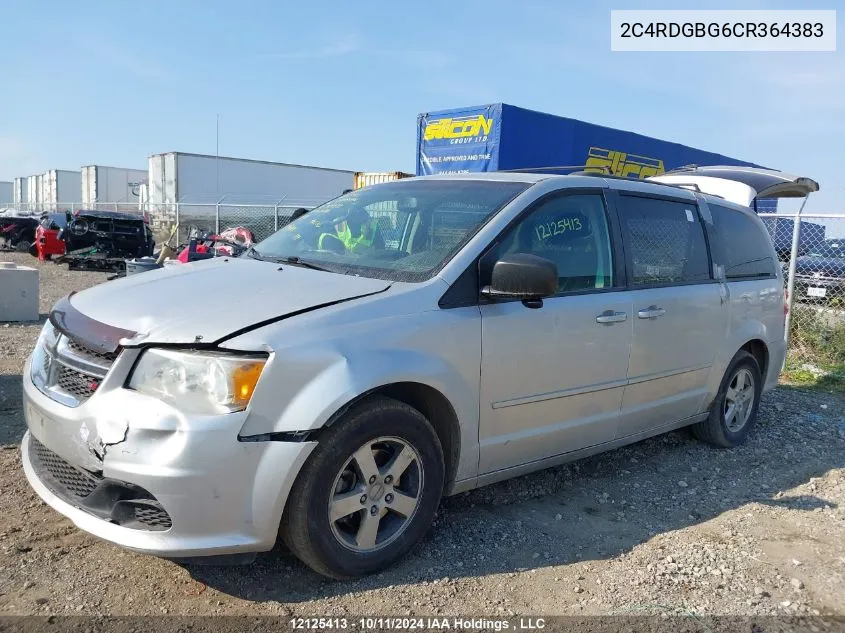 2C4RDGBG6CR364383 2012 Dodge Grand Caravan Se